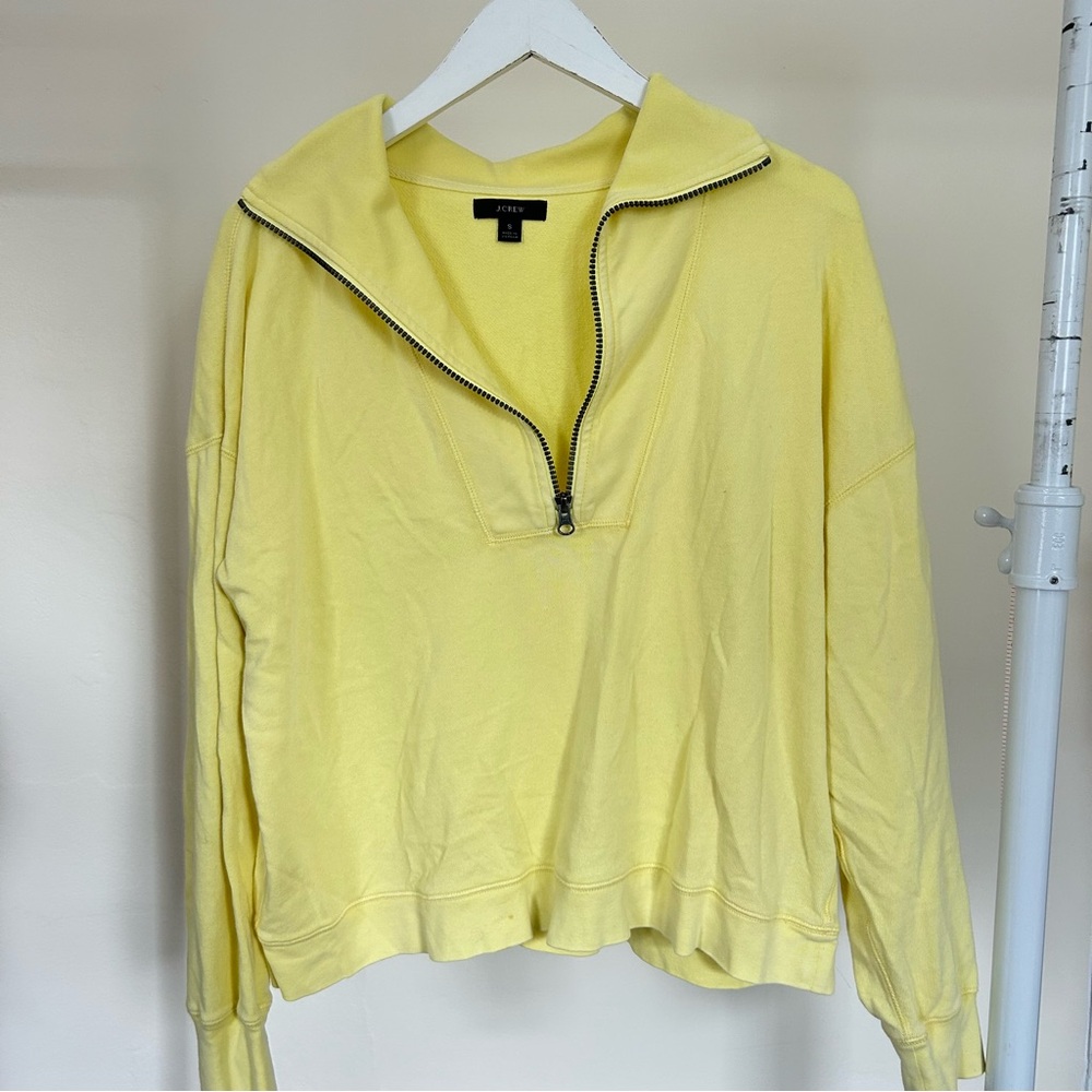 J. Crew Yellow Athletic Quarter Zip & Shorts with Elastic Waistband SET